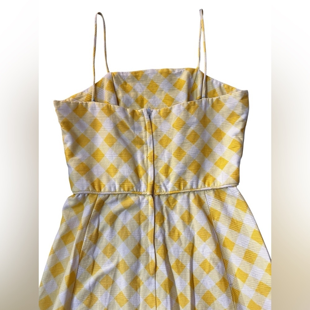 Vintage yellow checkered tulip dress, small/medium - Picture 4 of 10